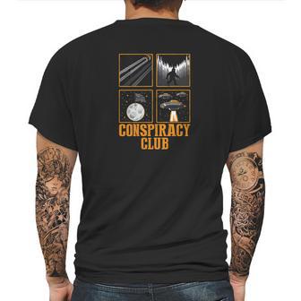 Conspiracy Club Bigfoot Ufo Aliens Moon Landing Mens Back Print T-shirt | Favorety