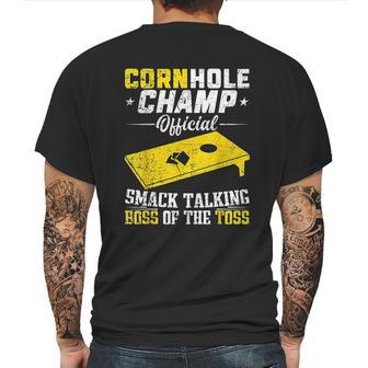 Cornhole Champion Gift Corn Hole Toss Boss Smack Talking Mens Back Print T-shirt | Favorety UK