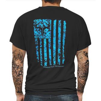 Country Life Outfitters Blue Camo American Flag Black Mens Back Print T-shirt | Favorety