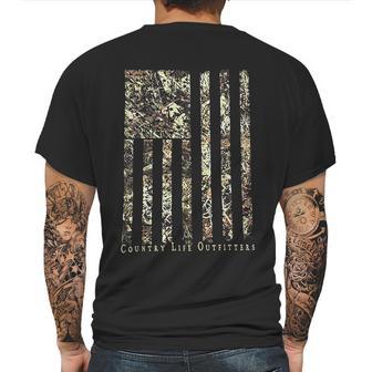 Country Life Outfitters Camo American Flag Mens Back Print T-shirt | Favorety