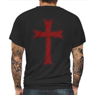 Crusader Knights Templar Distressed Cross Mens Back Print T-shirt | Favorety AU