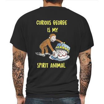 Curious George My Spirit Animal Eating Cake Mens Back Print T-shirt | Favorety