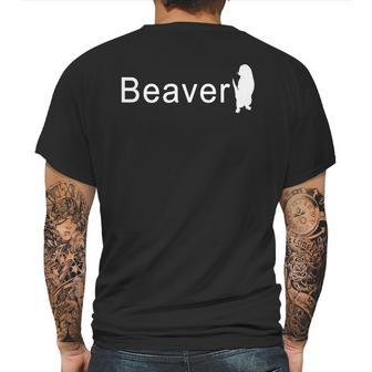 Cute Beaver Logo Mens Back Print T-shirt | Favorety CA