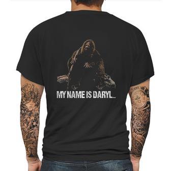 Cute Funny Bigfoot My Name Is Daryl Mens Back Print T-shirt | Favorety