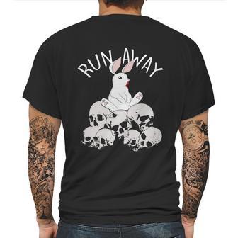 Cute Halloween Funny Halloween Day Run Away Bloody Bunny Skeleton Mens Back Print T-shirt | Favorety DE