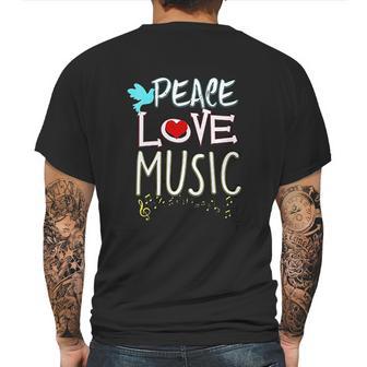 Cute Peace Love Music Hippie Hipster Festival Mens Back Print T-shirt | Favorety CA