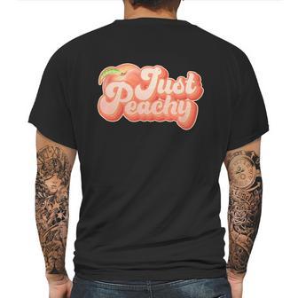 Cute Retro Vintage Just Peachy Mens Back Print T-shirt | Favorety AU