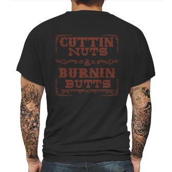 Cuttin Nuts And Burnin Butts Mens Back Print T-shirt | Favorety UK