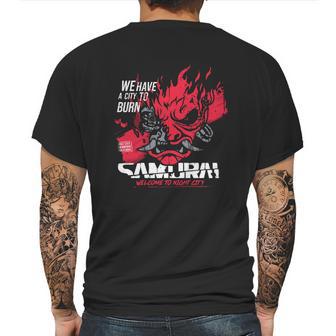 Cyberpunk Samurai Welcome To Night City Mens Back Print T-shirt | Favorety