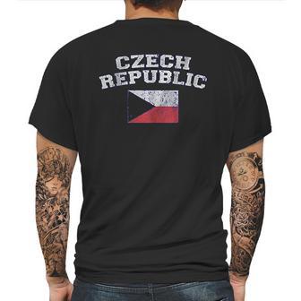 Czech Republic Flag Mens Back Print T-shirt | Favorety