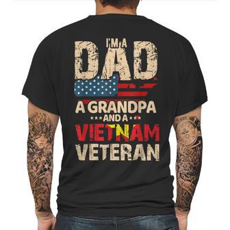 Mens Dad Grandpa Husband Us Flag Vietnam Veteran Father Day Mens Back Print T-shirt | Favorety AU