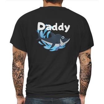 Daddy Shark Cartoon Gift Dad Birthday Gifts Mens Back Print T-shirt | Favorety DE