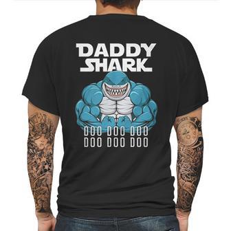 Daddy Shark Funny Cool Dad Mens Back Print T-shirt | Favorety