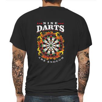 Dart Nine Darts Are Enough Dartboard In Flames Mens Back Print T-shirt | Favorety CA