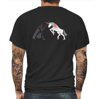 Darth Vader Vs Unicorn Mens Back Print T-shirt | Favorety CA