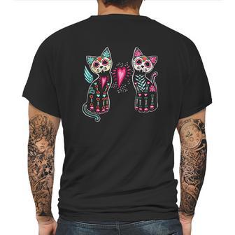 Day Of The Dead Cats Cat Lovers Dia De Los Muertos Mens Back Print T-shirt | Favorety UK