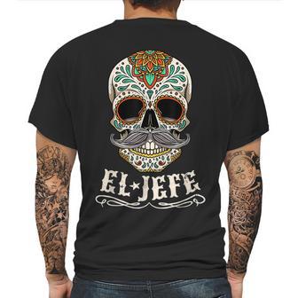 Day Of The Dead Mexico El Jefe Boss Sugar Skull Halloween Mens Back Print T-shirt | Favorety DE