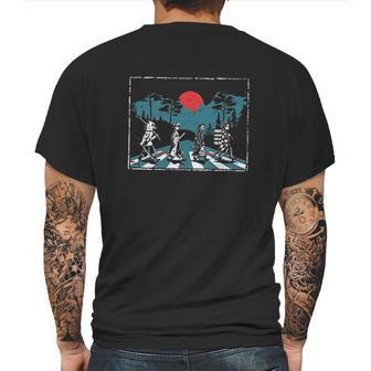 Demon Slayer Abbey Road Tanjiro Nezuko Zenitsu Inosuke Mens Back Print T-shirt | Favorety