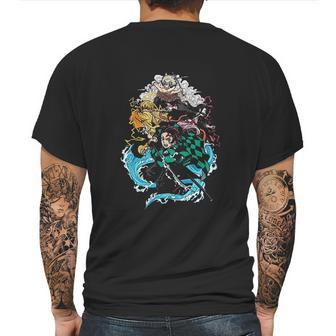 Demon Slayer Cartoon Mens Back Print T-shirt | Favorety