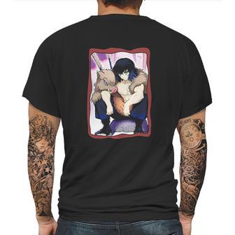 Demon Slayer Cartoon Character Mens Back Print T-shirt | Favorety