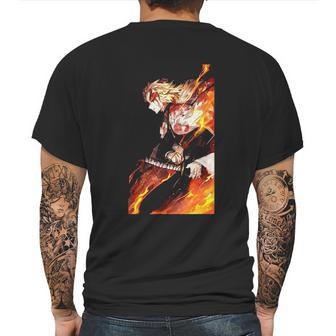 Demon Slayer Graphic Flame Mens Back Print T-shirt | Favorety DE