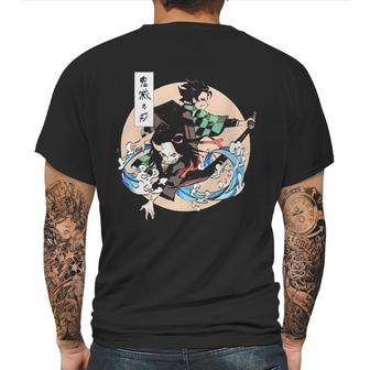 Demon Slayer Over The Moon Mens Back Print T-shirt | Favorety