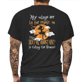 This Dental Assistant Riding The Broom Halloween Mens Back Print T-shirt | Favorety