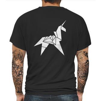 Design By Humans Origami Unicorn Graphic Mens Back Print T-shirt | Favorety UK