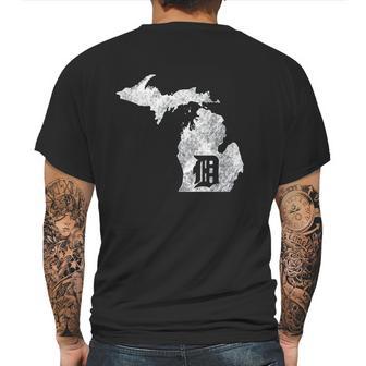 Detroit Michigan Motor City Midwest D Mitten Mens Back Print T-shirt | Favorety