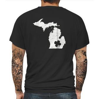 Detroit Michigan Shamrock St Patricks Day Mitten Mens Back Print T-shirt | Favorety UK