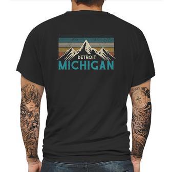 Detroit Michigan Vintage Mountains Mens Back Print T-shirt | Favorety UK