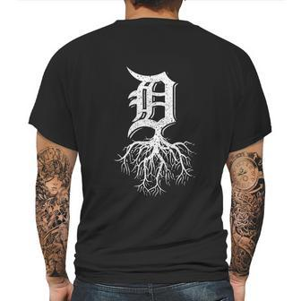 Detroit Roots Michigan American Born Rooted American Gifts Made In Detroit Mens Back Print T-shirt | Favorety