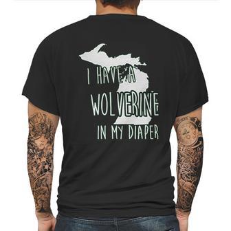 In My Diaper I Have A Wolverine State Of Michigan Msu Baby Mens Back Print T-shirt | Favorety