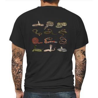 Different Types Of Snakes Boys Kids Girl Educational Serpent Gift Mens Back Print T-shirt | Favorety UK