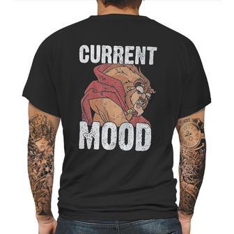 Disney Mens Beauty And The Beast Current Mood Graphic Mens Back Print T-shirt | Favorety