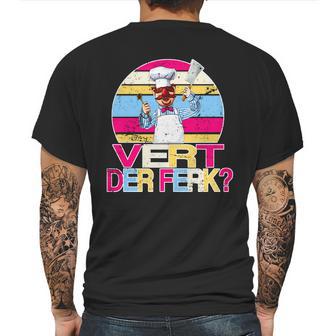 Distressed Vert Der Ferk Retro Chef Mens Back Print T-shirt | Favorety