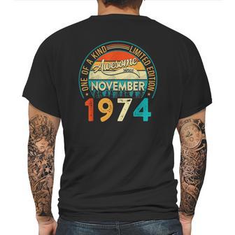 Distressed Vintage Awesome Since November 1974 47 Years Old Mens Back Print T-shirt | Favorety AU