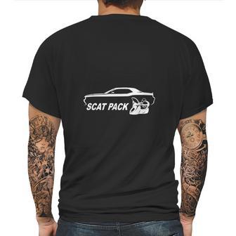 Dodge Challenger Scat Pack Classic Outline Design Mens Back Print T-shirt | Favorety