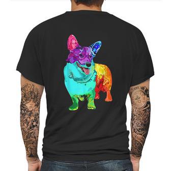 Dog Lover Gifts Welsh Corgi For Colorful Corgi Mens Back Print T-shirt | Favorety