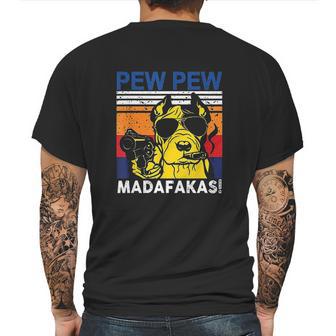 Dog Pew Pew Madafakas Vintage Crazy Pit Bull Mens Back Print T-shirt | Favorety UK