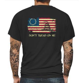 Dont Tread On Me Vintage Usa American Flag Distressed Mens Back Print T-shirt | Favorety CA