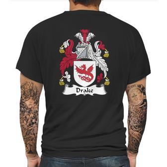 Drake Family Crest Coat Of Arms British Family Crests Mens Back Print T-shirt | Favorety CA