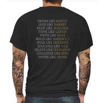 Dream Like Martin Lead Like Harriet Black History Pride Mens Back Print T-shirt | Favorety