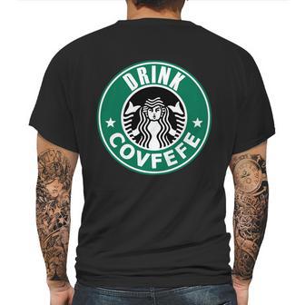 Drink Covfefe Funny Parody Logo Mens Back Print T-shirt | Favorety DE