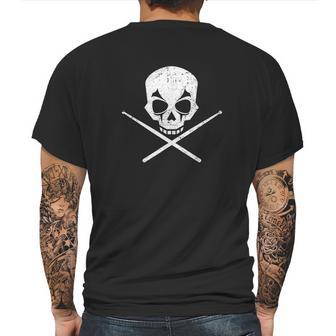 Drummer Drum Sticks Skull Black Metal Mens Back Print T-shirt | Favorety DE