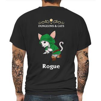 Dungeons And Cat Rogue Roleplaying Fantasy Gamers Mens Back Print T-shirt | Favorety AU