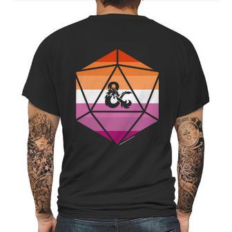 Dungeons And Dragons Lesbian Pride Flag Dice Logo Gift Graphic Design Printed Casual Daily Basic Mens Back Print T-shirt | Favorety UK