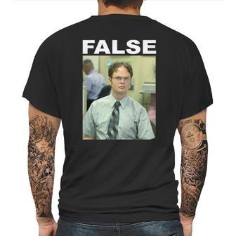 Dwight Schrute False Funny Mens Back Print T-shirt | Favorety UK