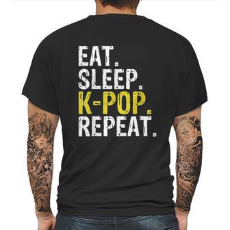 Eat Sleep K Pop Repeat Mens Back Print T-shirt | Favorety