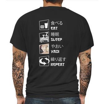 Eat Sleep Yaoi Repeat Gift Graphic Design Printed Casual Daily Basic Mens Back Print T-shirt | Favorety UK